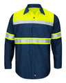 Red Kap Men's Hi-Visibility Colorblock Ripstop Long Sleeve Work Shirt