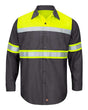 Red Kap Men's Tall Hi-Visibility Colorblock Ripstop Long Sleeve Work Shirt