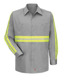 Red Kap Men's Tall Enhanced Visibility Long Sleeve Cotton Work Shirt