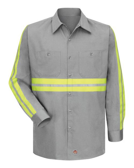Red Kap Men's Tall Enhanced Visibility Long Sleeve Cotton Work Shirt