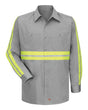 Red Kap Men's Tall Enhanced Visibility Long Sleeve Cotton Work Shirt
