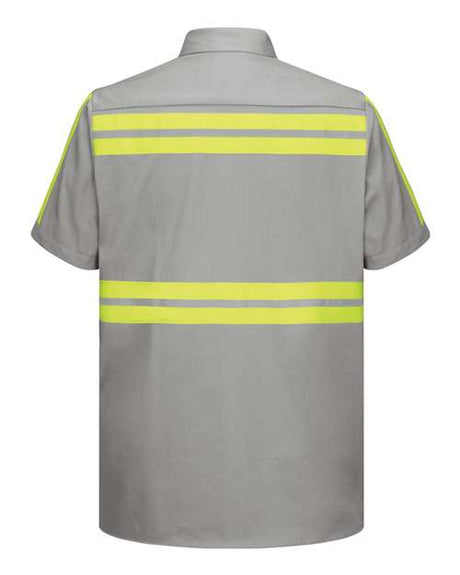 Enhanced Visibility Short Sleeve Cotton Work Shirt - Tall Sizes