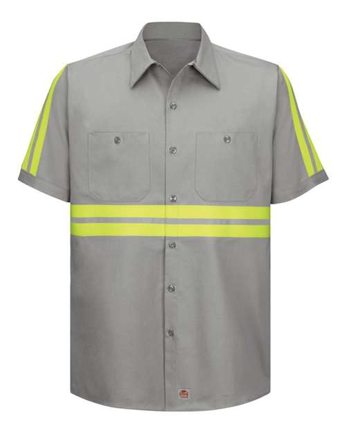 Enhanced Visibility Short Sleeve Cotton Work Shirt - Tall Sizes