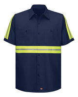 Men's Tall Enhanced Visibility Short Sleeve Cotton Work Shirt