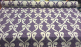 Fleur De Lis Amethyst Jacquard Reversible Pocket Drapery Fabric - Amethyst Fleur De Lis Damask, 58" Width (1 Yard)