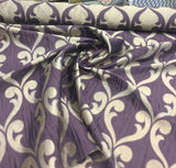 Fleur De Lis Amethyst Jacquard Reversible Pocket Drapery Fabric - Amethyst Fleur De Lis Damask, 58" Width (1 Yard)