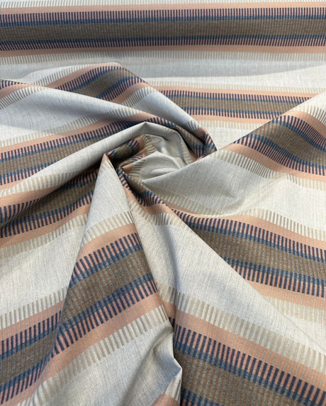 Outlaw Dawn Sunbrella Acrylic Fabric - Stripe, 50" Usable Width, 54" Width, Railroad Match, Horizontal Repeat .24", Vertical Repeat 8.98" (1 Yard)