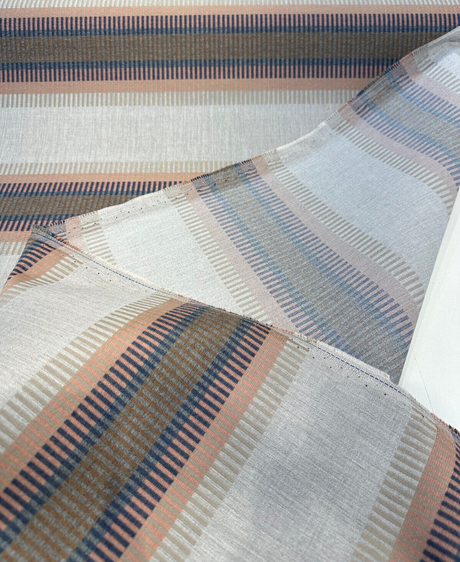 Outlaw Dawn Sunbrella Acrylic Fabric - Stripe, 50" Usable Width, 54" Width, Railroad Match, Horizontal Repeat .24", Vertical Repeat 8.98" (1 Yard)