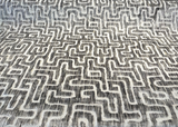 Adina Granite Jacquard Velvet Fabric - Geometric Maze Pattern, 54" Width (1 Yard)