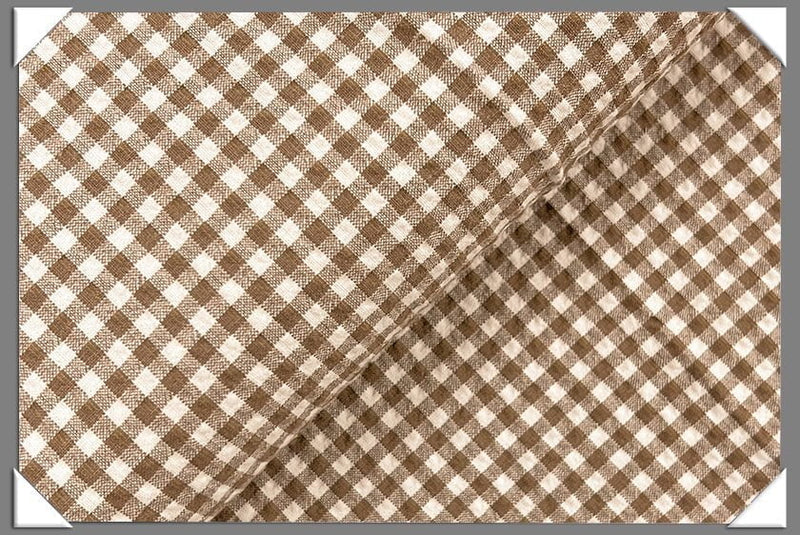 Golden Gingham Seersucker Cotton Fabric - Golden Gingham Seersucker Cotton Fabric, Cotton Fabric, 58/60" Width (1 Yard)