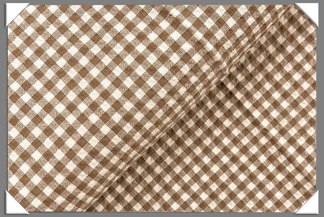 Golden Gingham Seersucker Cotton Fabric - Golden Gingham Seersucker Cotton Fabric, Cotton Fabric, 58/60" Width (1 Yard)