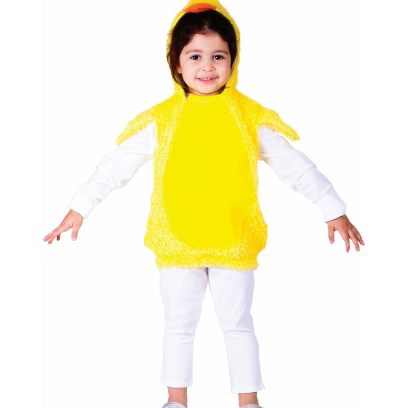 Baby chick costume tunic with yellow foam hood