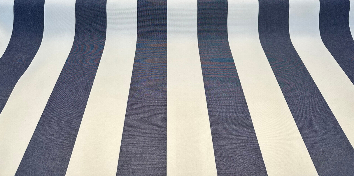 Sunbrella Acrylic Fabric - Indigo Beige Stripe Cabana, 54" Width (1 Yard)