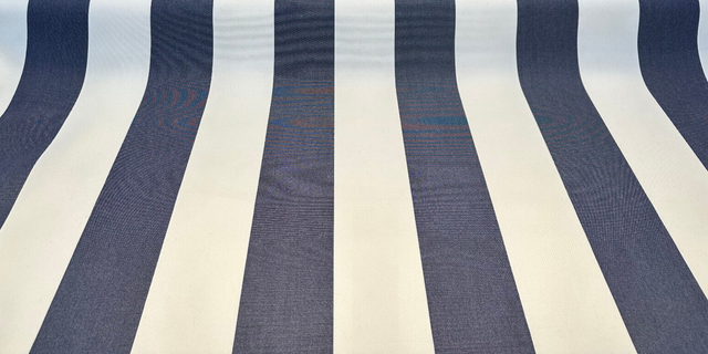 Sunbrella Acrylic Fabric - Indigo Beige Stripe Cabana, 54" Width (1 Yard)