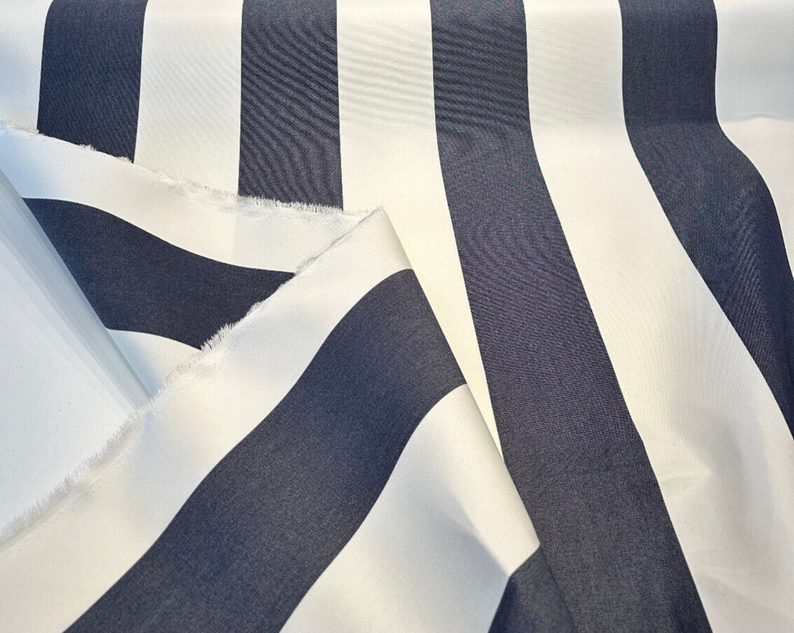 Sunbrella Acrylic Fabric - Indigo Beige Stripe Cabana, 54" Width (1 Yard)