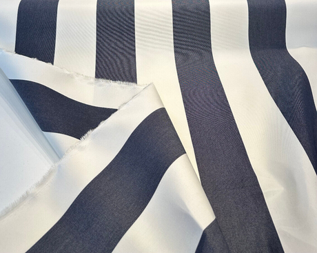 Sunbrella Acrylic Fabric - Indigo Beige Stripe Cabana, 54" Width (1 Yard)