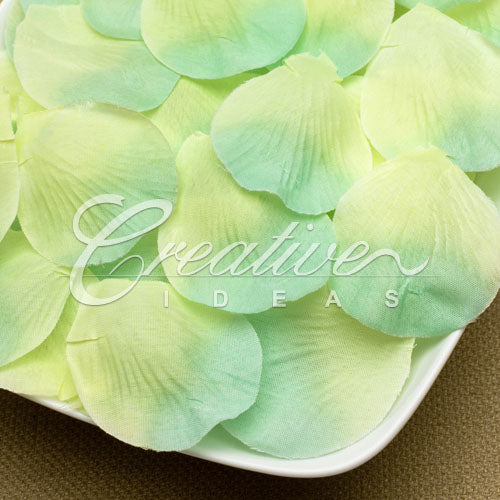 Medium Size Flower Petals-Sold By A Dozen Inner Packs ( 144 Flower Petals/Inner Pack) (Mint/Yellow)