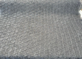 Raised Damask Circle Oslo Gray Eclipse Polyester Fabric - Gray Damask Circle Pattern, 43" Width (1 Yard)