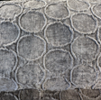 Raised Damask Circle Oslo Gray Eclipse Polyester Fabric - Gray Damask Circle Pattern, 43" Width (1 Yard)