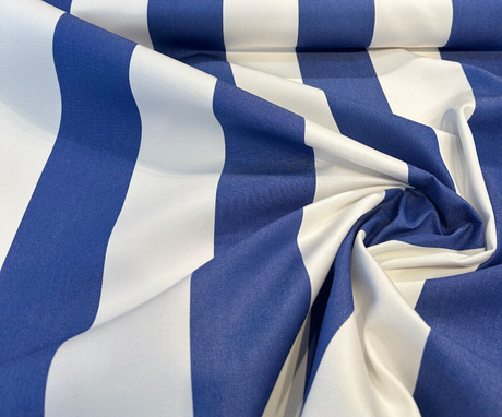 Explorer Sunbrella Acrylic Fabric - Blue Cobalt Stripe, 54" Width (1 Yard)