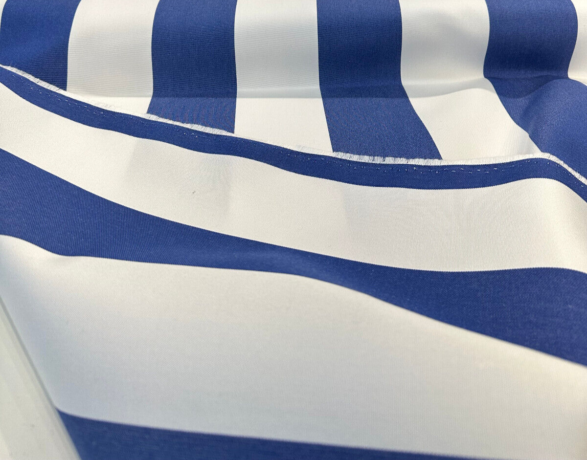 Explorer Sunbrella Acrylic Fabric - Blue Cobalt Stripe, 54" Width (1 Yard)