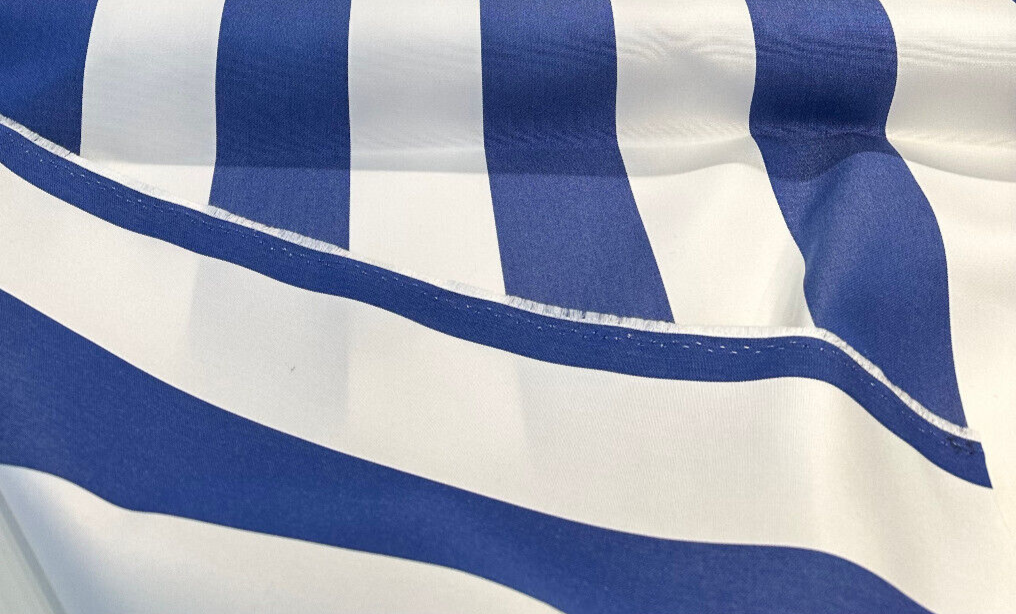 Explorer Sunbrella Acrylic Fabric - Blue Cobalt Stripe, 54" Width (1 Yard)