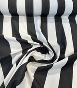 Sunbrella Maxim Classic Solution Dyed Acrylic Fabric - Black Natural Stripe, 54" Width (1 Yard)