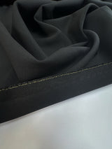 Black Bonded Polyester Blend Suit Fabric