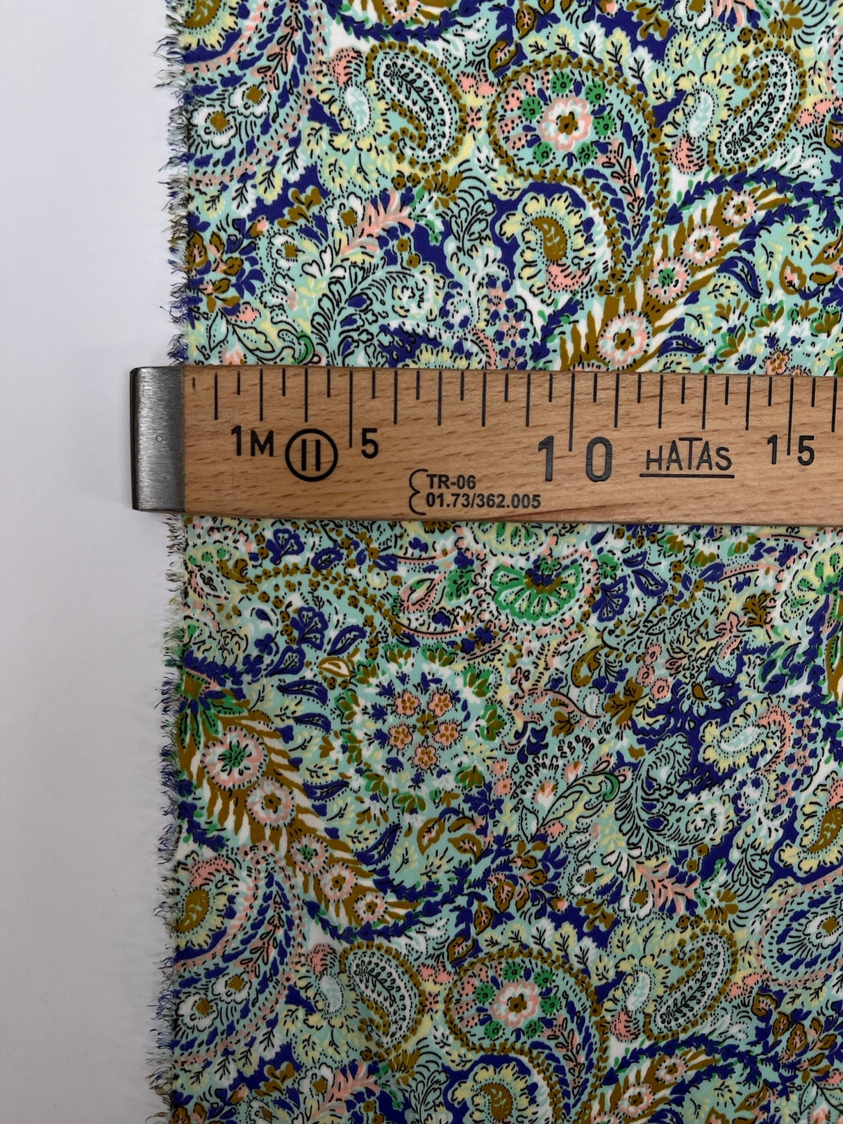 Polyester Sateen Paisley Print Purple Green