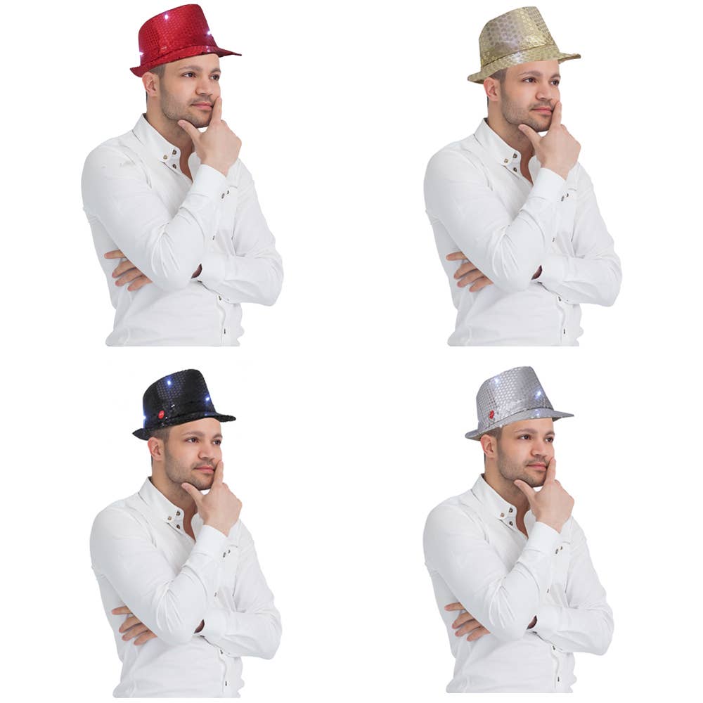 Silver Hat with Flashing Lights