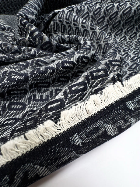 Cotton Jacquard Abstract Gray-Black