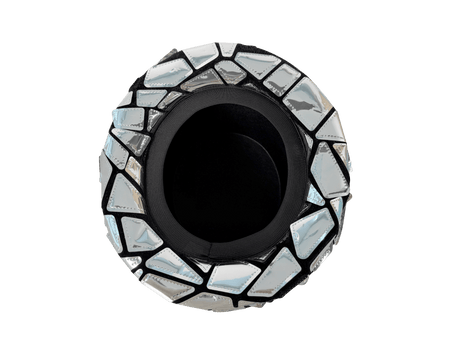 Mirror mosaic top hat with elastic fit for adults and teens