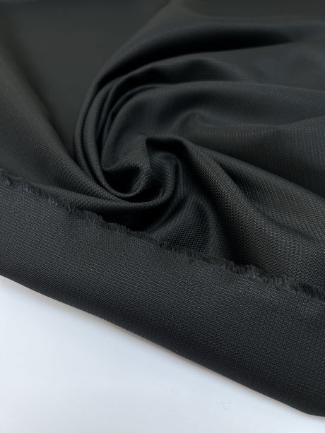 Wool Jacquard Fabric Black