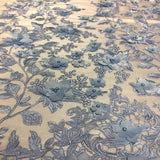 3D Embroidered Satin Floral Pearl Lace Fabric