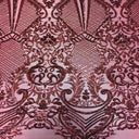 Chantal Deluxe Stretch Sequins Fabric - Nylon Spandex Mesh Fabric, Iridescent Sequins, 60" Width, 52" Sequins Width (1 Yard)