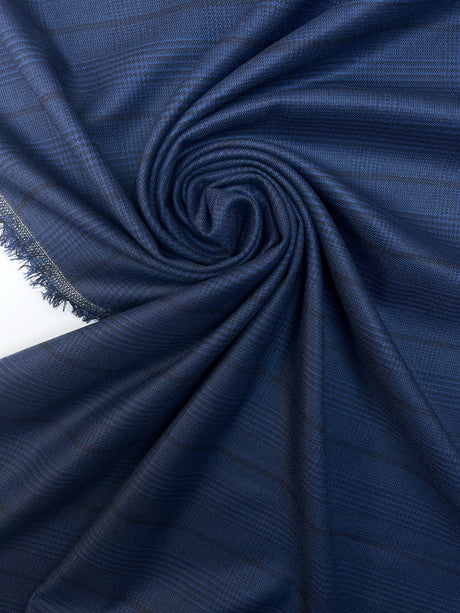 Blue Black Stretch Twill Fabric