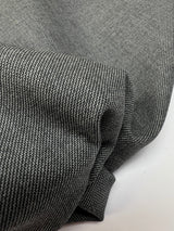 Wool Twill Gray Striped Suiting Fabric