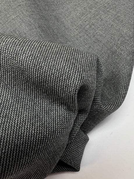 Wool Twill Gray Striped Suiting Fabric