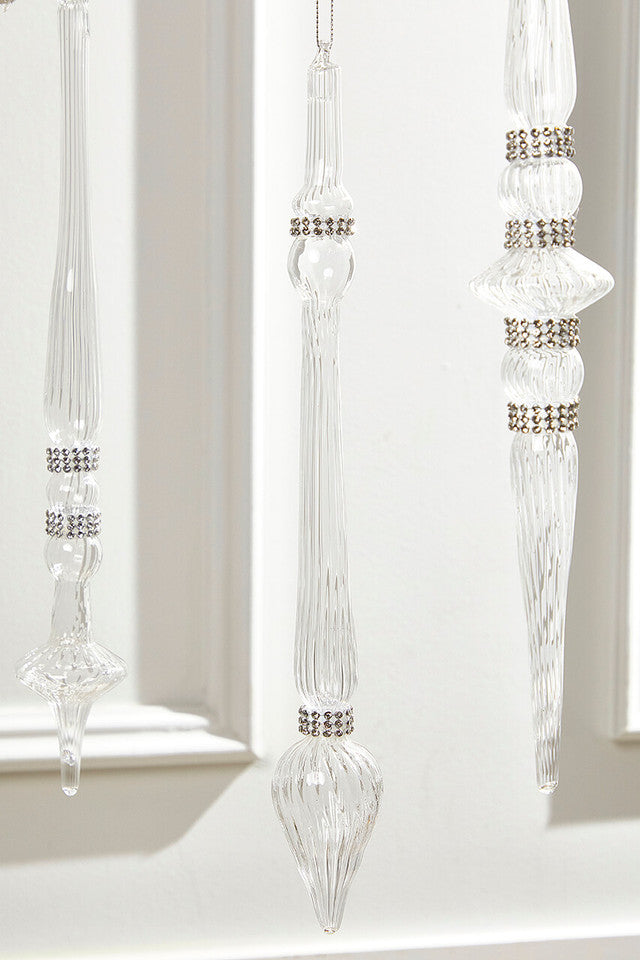 Finial Glass Jewel Ornament 12 Inch Christmas Decor