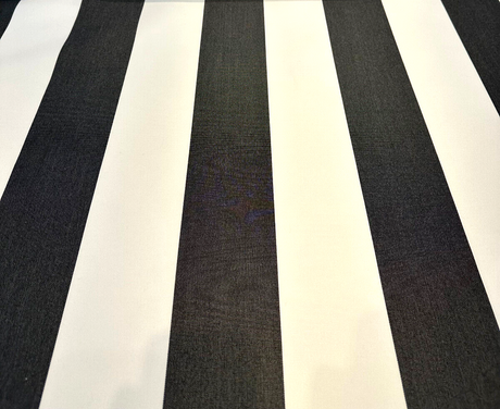 Explorer Sunbrella Black Stripe Sunbrella Acrylic Fabric - Black And White Stripe, 54" Width (1 Yard)