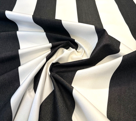 Explorer Sunbrella Black Stripe Sunbrella Acrylic Fabric - Black And White Stripe, 54" Width (1 Yard)