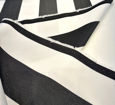 Explorer Sunbrella Black Stripe Sunbrella Acrylic Fabric - Black And White Stripe, 54" Width (1 Yard)