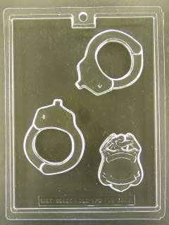 Police Handcuffs and Badge Chocolate Mold - ECAO1032