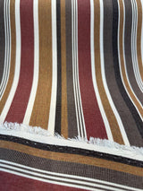 Brannon Redwood Stripe Sunbrella Acrylic Fabric - Brown, Tan, Red, Ivory Stripe, 54" Width (1 Yard)