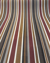 Brannon Redwood Stripe Sunbrella Acrylic Fabric - Brown, Tan, Red, Ivory Stripe, 54" Width (1 Yard)