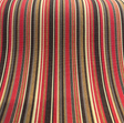 Sunbrella Dorsett Cherry Solution Dyed Acrylic Fabric - Dark Cherry, Chocolate, Pecan And Sand Stripe, 54" Width (1 Yard)