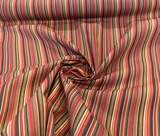 Sunbrella Dorsett Cherry Solution Dyed Acrylic Fabric - Dark Cherry, Chocolate, Pecan And Sand Stripe, 54" Width (1 Yard)
