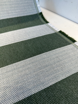 Sunbrella Performance Fizzle Ivy Stripe Acrylic Fabric - Green, White, Hints Of Blue, Textured Weave, 54" Width (1 Yard)