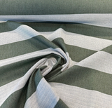 Sunbrella Performance Fizzle Ivy Stripe Acrylic Fabric - Green, White, Hints Of Blue, Textured Weave, 54" Width (1 Yard)