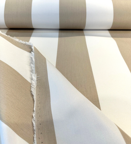 Explorer Sunbrella Acrylic Fabric - Beige Sand Stripe, 54" Width (1 Yard)